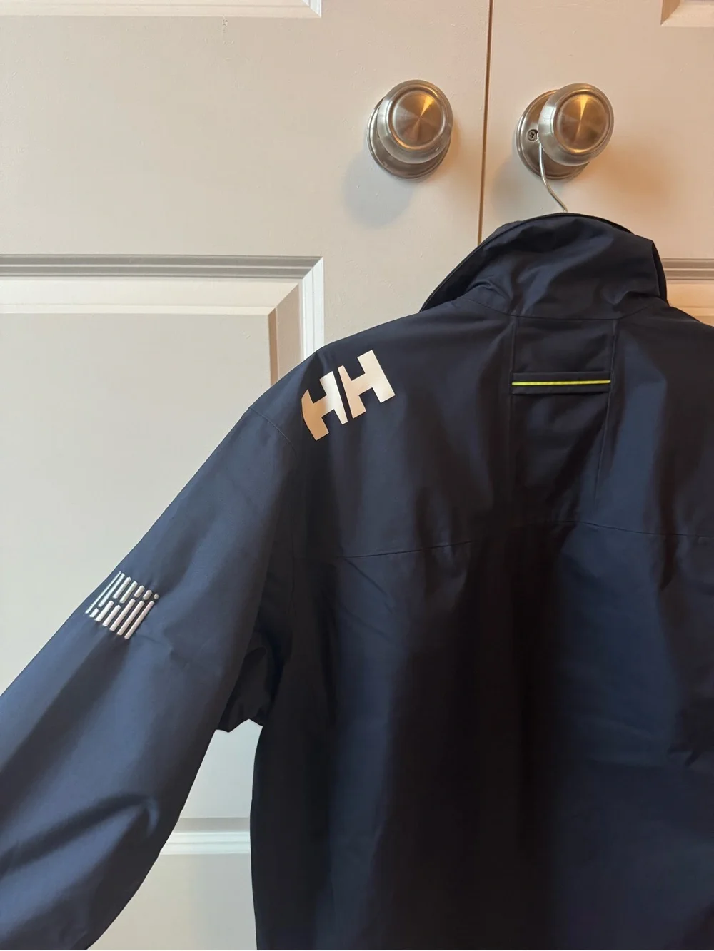 Helly Hansen Navy Shell Jacket with Red Zipper Accents